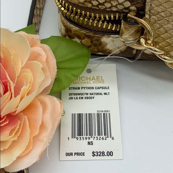 MICHAEL KORS STRAW PYTHON CAPSULE JSI LG EW XBODY - Picture 11 of 15